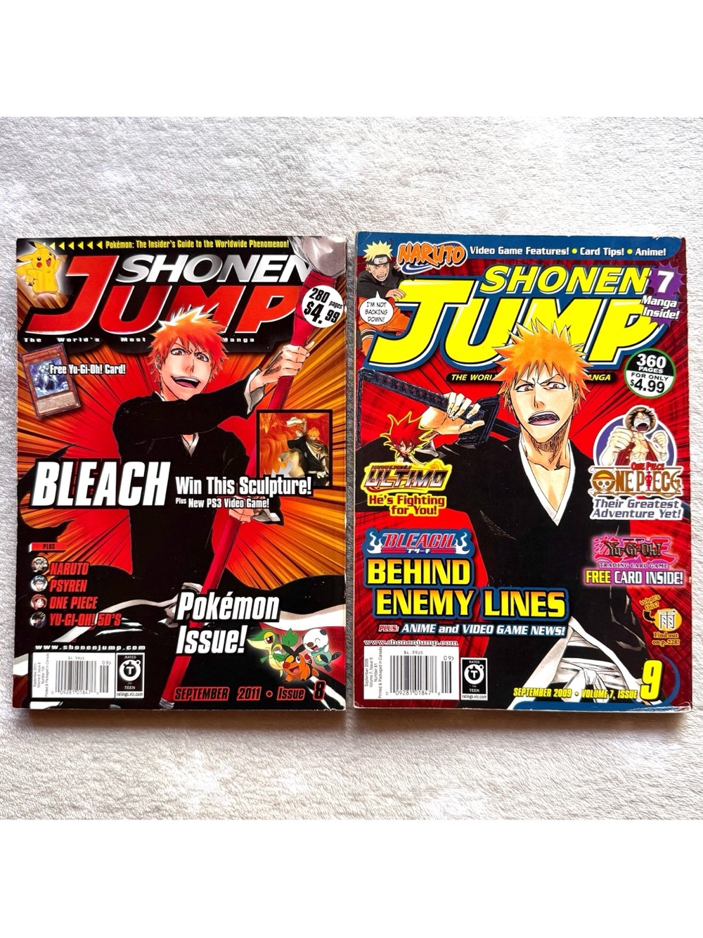 Shonen Jump Bundle - BLEACH Sept. 2011 Issue 8/Sept. 2009 Issue 9 - NO CARDS